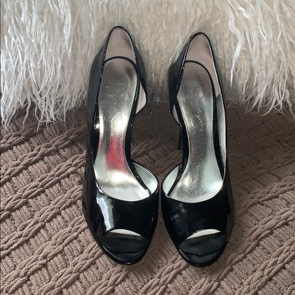 Jessica Simpson Black Patent Leather Heels